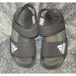 Adidas Adilette Sandals Black Kids‎ Size 1 Hook and Loop spring summer